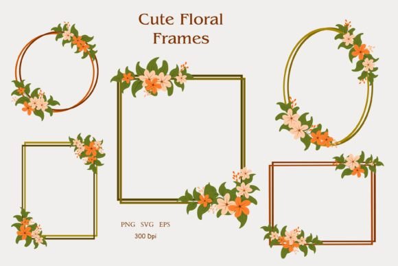 Elevate Your Designs with Cute Floral Frames Clipart