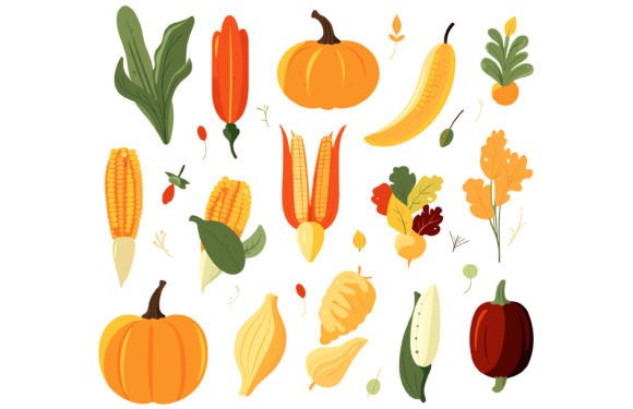 Embrace Autumn with Flat Illustration of Fall Vegetables