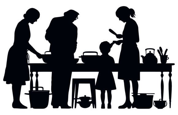 Grand Father Embracing Grand Son: A Silhouette of Connection