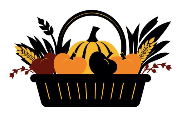 Harvest Basket Vector Illustration: Autumn Design Assets