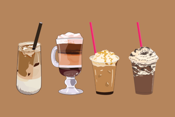 Ice Cold Coffee Clipart: Refreshing Digital Assets