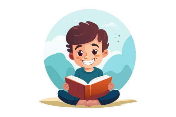 Kids Reading a Book: Capturing Joyful Moments in Design