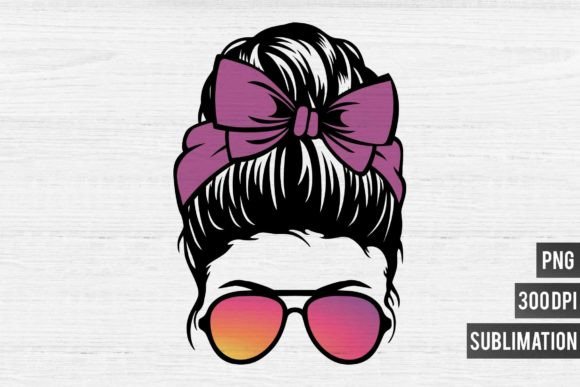 Mom Life PNG: Pink Gradient Sunglass Graphic