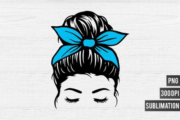 Mom Life PNG Sublimation-Blue Bandana Design
