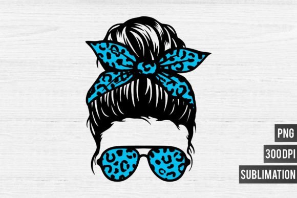 Mom Life PNG Sublimation-Blue Leopard