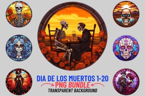 Stained Glass Dia De Los Muertos 1-20: A Modern Design Asset